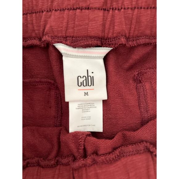 CAbi Burgundy Jogger Pants Soft Knit Elastic Waist Women’s M Loungewear Travel - Picture 6 of 7